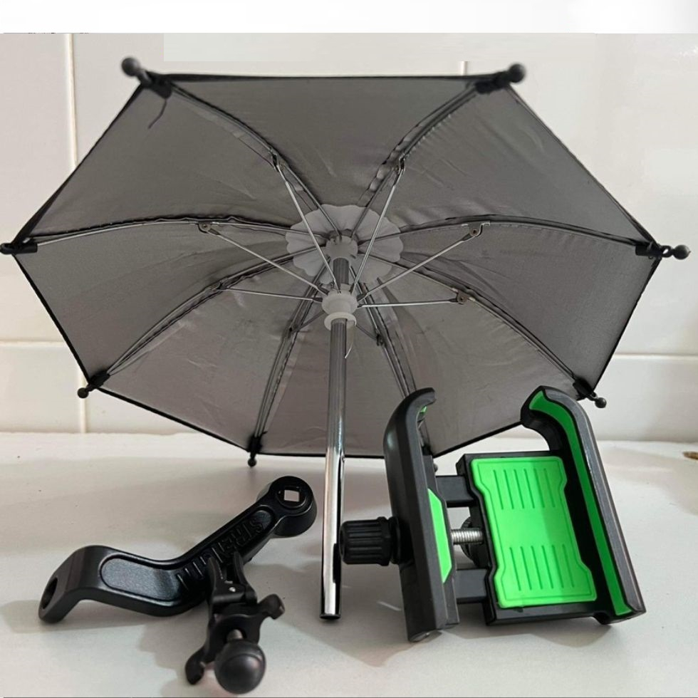Giá đỡ điện thoại HT-509 có dù che nắng, mưa cho xe máy