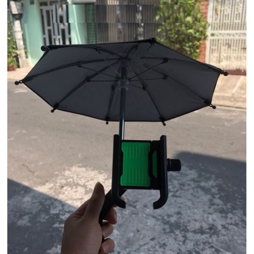 Giá đỡ điện thoại HT-509 có dù che nắng, mưa cho xe máy