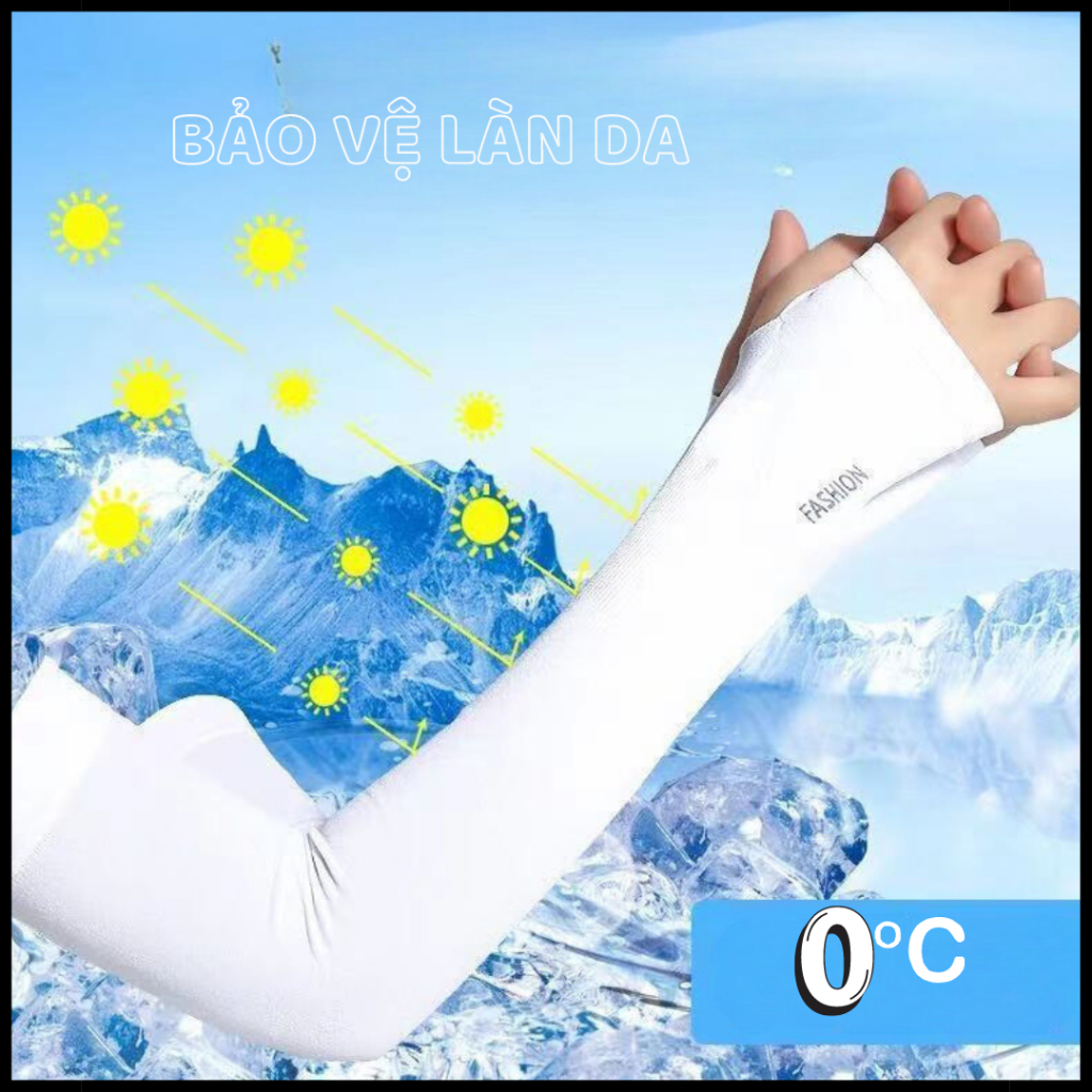 Găng tay chống nắng chống UV dài xỏ ngón vải băng Fashion - Bao tay vải băng dài xỏ ngón cao cấp