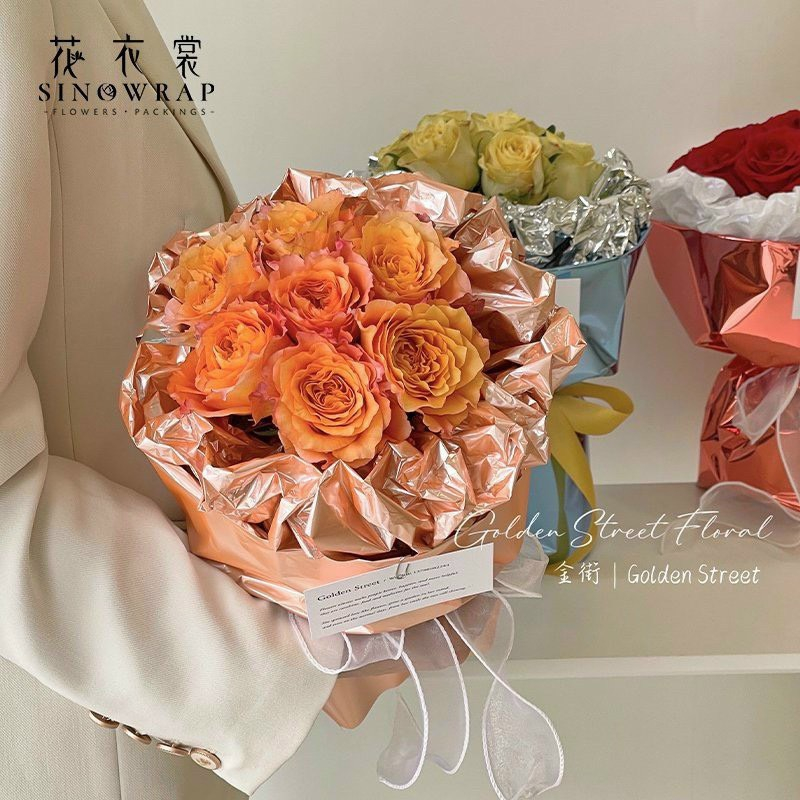 Giấy gói hoa,gói quà BÓNG KÍNH 3D ,giấy nhăn kt 58*58cm