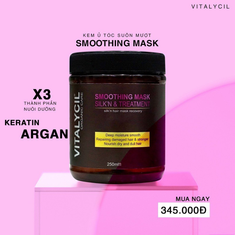 Kem ủ tóc VITALYCIL suôn mượt phục hồi keratin cho mái tóc bóng bẩy