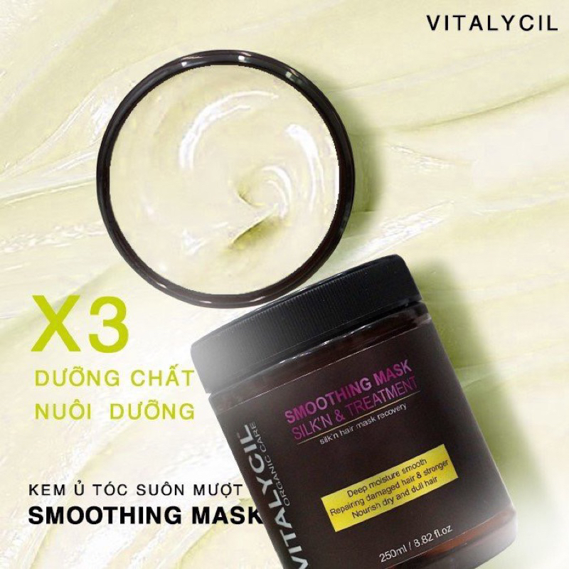 Kem ủ tóc VITALYCIL suôn mượt phục hồi keratin cho mái tóc bóng bẩy