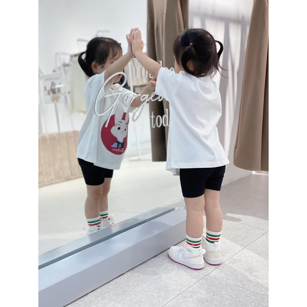 Bộ áo thun quần legging cho bé hình thỏ zootopia , set áo phông trẻ em unisex,TP KIDS,