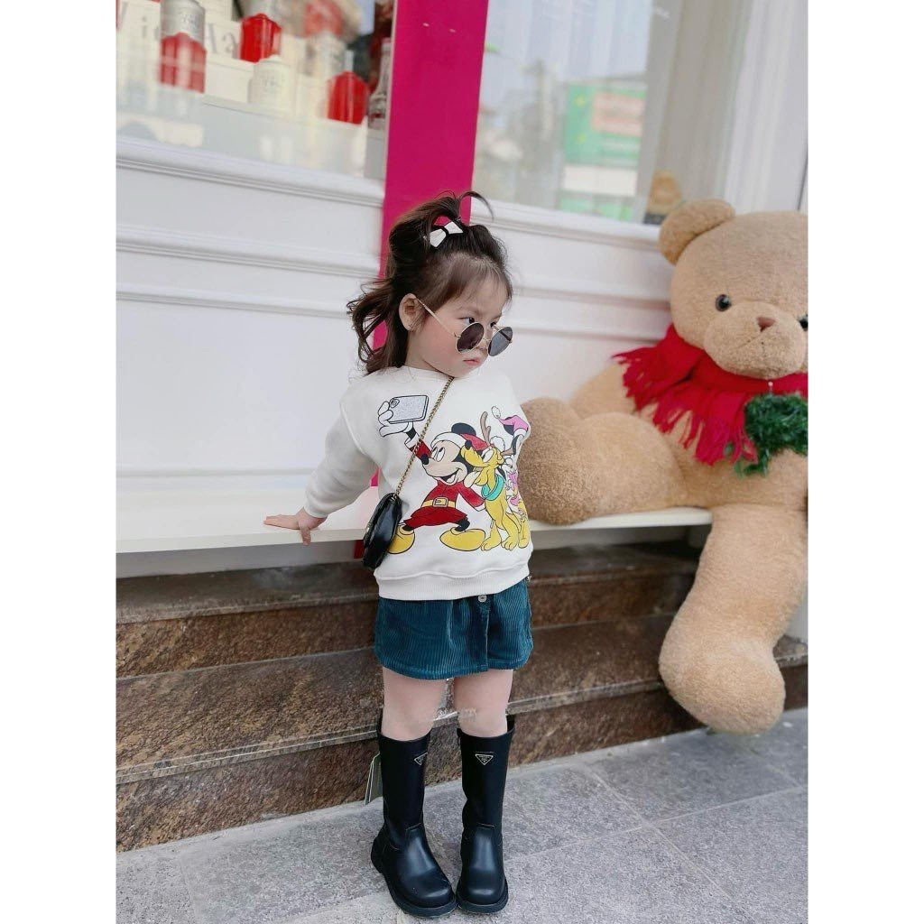 Áo nỉ cổ tròn cho bé hình mickey minnie, áo nỉ sweater cho bé, TP KIDS,[M466]