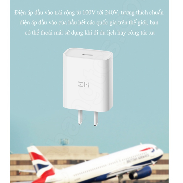 Củ sạc nhanh XM Zmi HA716EU Type C 20W PD3.0 chuyên cho iP HA716