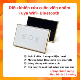 Điều khiển cửa cuốn mặt kính viền nhôm Tuya Wifi