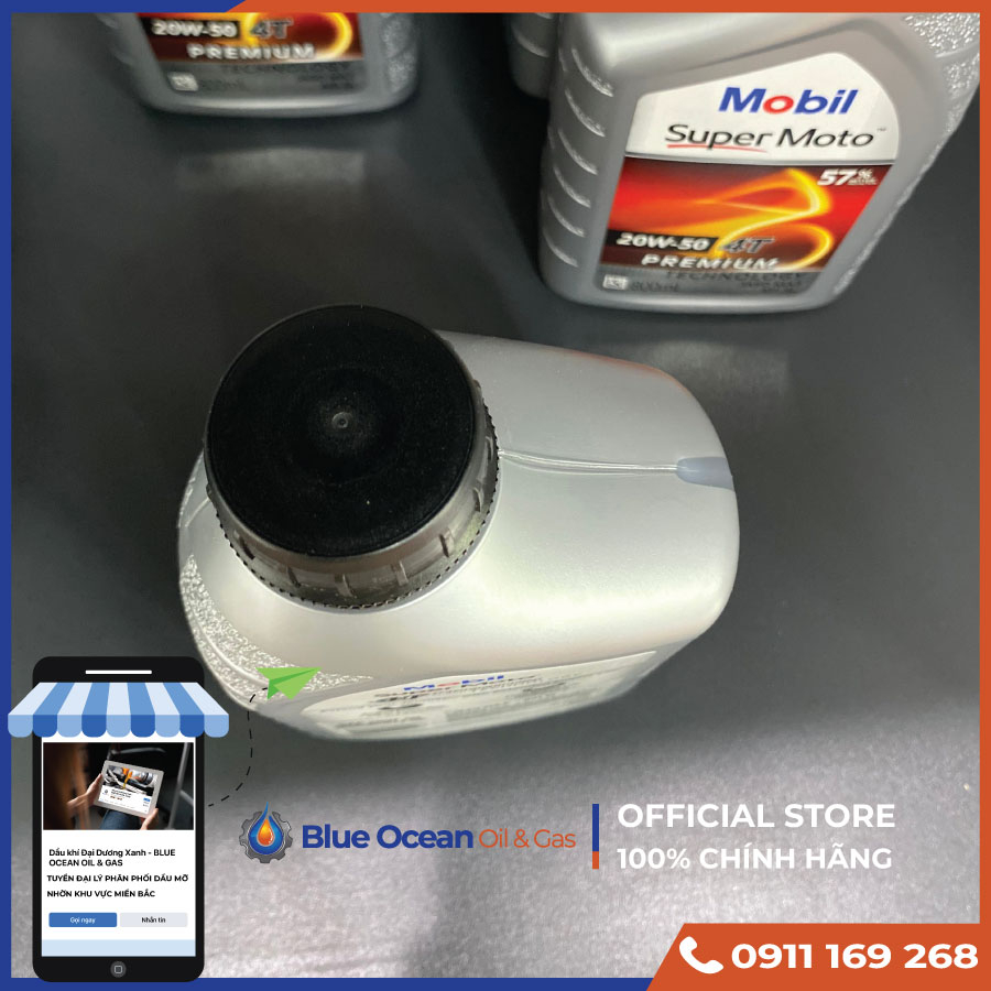 Dầu nhớt xe số, xe côn tay MOBIL Super Motor 20w50 800ml