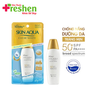 Sunplay Skin Aqua Clear White SPF50+, PA++++: Sữa Chống Nằng Dưỡng Da