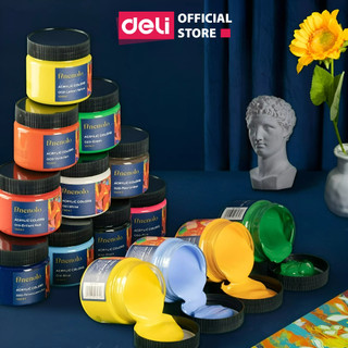 Màu Acrylic Hũ 300ml 100ml Cao Cấp Dạng Hũ Deli - Tô Đất Sét, Đất Nặn Tự Khô, Vẽ Vải, Giày, Đa Chất Liệu, Màu Nước