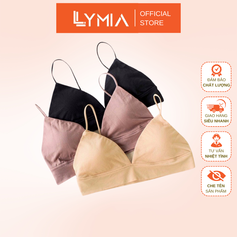 Áo lót bra nữ cotton LYMIA hai dây mảnh đệm mỏng sexy 8886