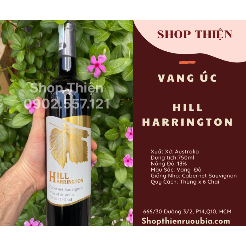 Vang Đỏ Úc HILL HARRINGTON 13% 750ml