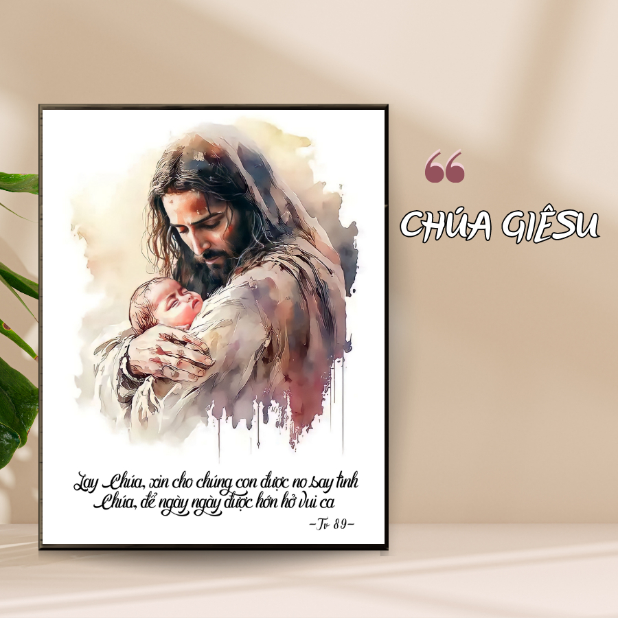 Tranh Chúa Giêsu Nghệ Thuật Kèm Câu Quote Theo Yêu Cầu
