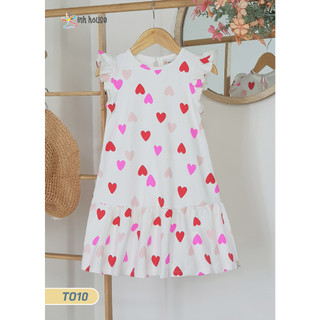 T010  Váy đầm cho bé gái thun cotton xuất mền mịn mát đáng yêu CUTECOLLECTION
