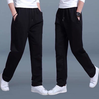 Quần Thể Thao Nam Nữ Dài Trơn Basic Ống Suông Thun Poly Phong Cách Thể Dục Unisex