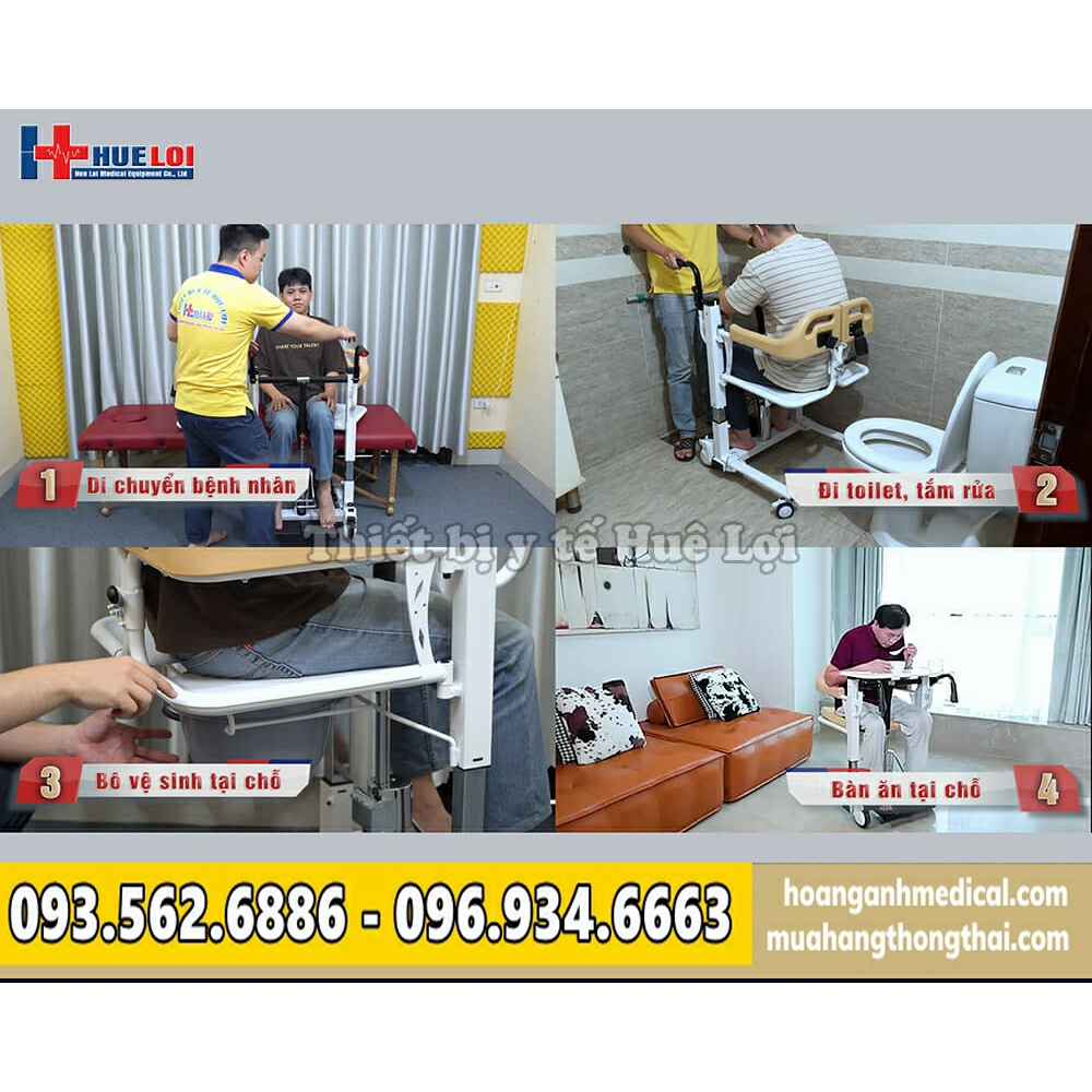 Xe lăn nâng hạ thủy lực cho người già