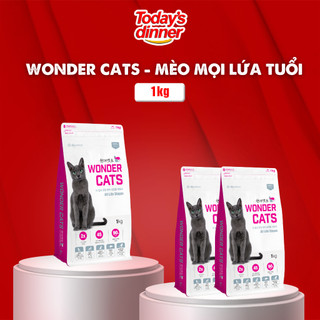 Thức ăn cho mèo mọi lứa tuổi WONDER CAT 1kg, hạt thức ăn khô nhập khẩu Hàn Quốc