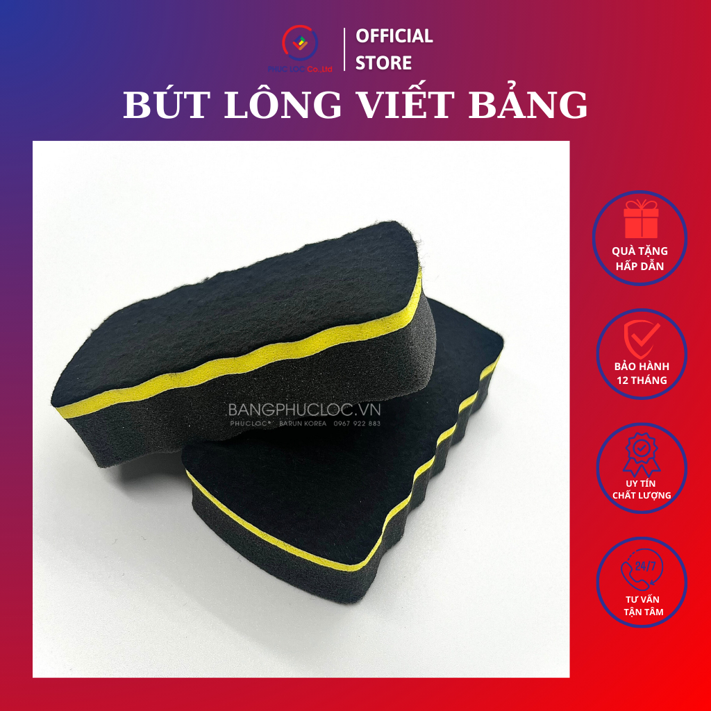 Lau bảng nam châm - Bông lau bảng viết bút lông, bảng kính, bảng fooc, bảng phấn...
