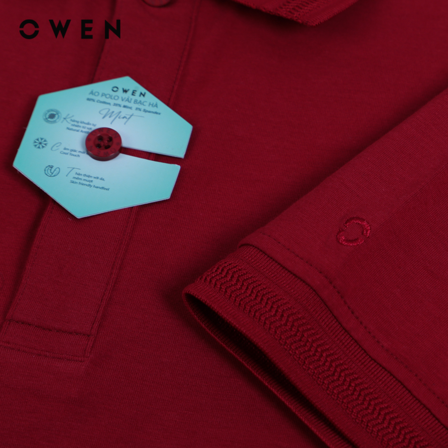 OWEN - Áo Polo ngắn tay Nam Owen dáng Body Fit màu Đỏ chất liệu Mint Cotton - APV231318