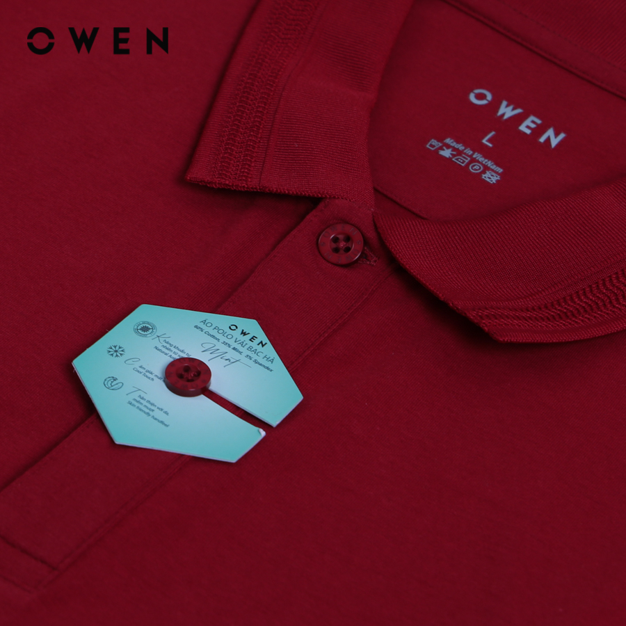 OWEN - Áo Polo ngắn tay Nam Owen dáng Body Fit màu Đỏ chất liệu Mint Cotton - APV231318