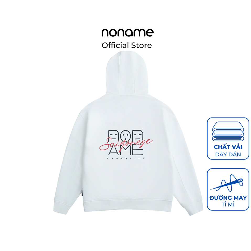 Áo Khoác Hoodie Zip noname Urban Street /Ivory_NNMZD9001D393