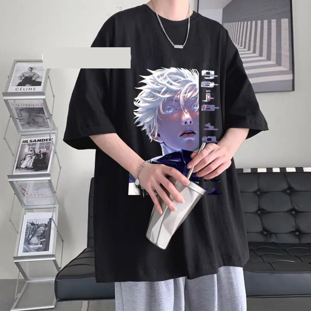 Áo thun Jujutsu Kaisen, Áo thun Anime Gojo Satoru Manga, hình in sắc nét chất liệu cotton co dãn 4 chiều