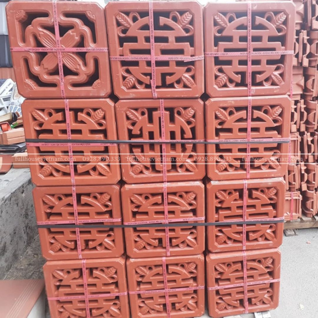 Gạch bông gió tráng men ốp tường trang trí lấy gió và không khí vào công trình KT 30x30x4cm