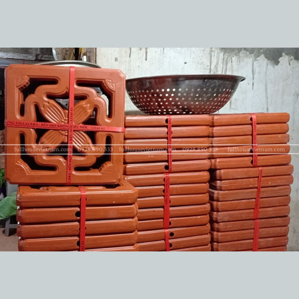 Gạch bông gió tráng men ốp tường trang trí lấy gió và không khí vào công trình KT 30x30x4cm