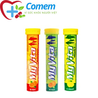 Vitamin c sủi myvita vị cam, vị chanh tube 20 viên