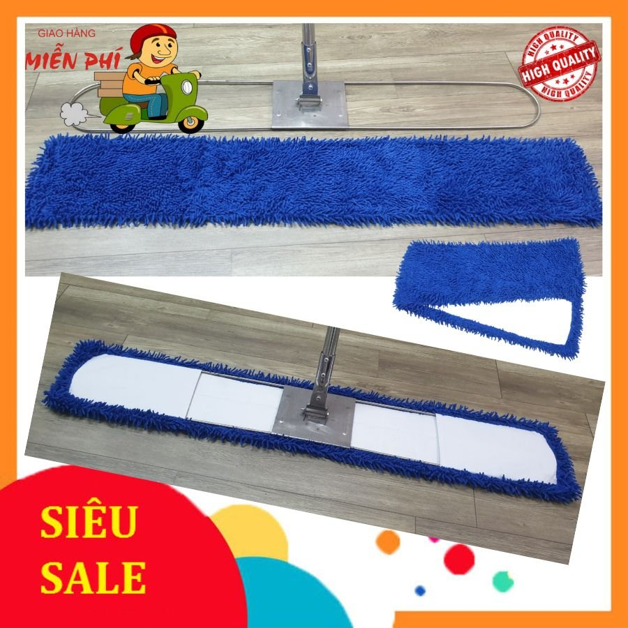Combo miếng-bông lau nhà-nùi lau bẹ san hô các loại 45-60-80-90cm bông lau nhà công nghiệp thay thế microfiber siêu sach