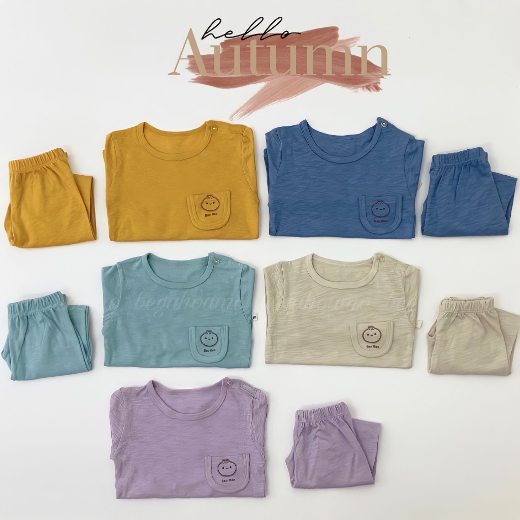 Bộ cotton xước Hàn túi ngực BaoBao