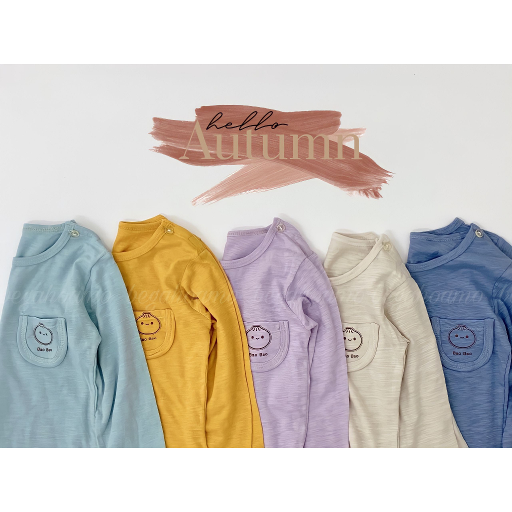 Bộ cotton xước Hàn túi ngực BaoBao