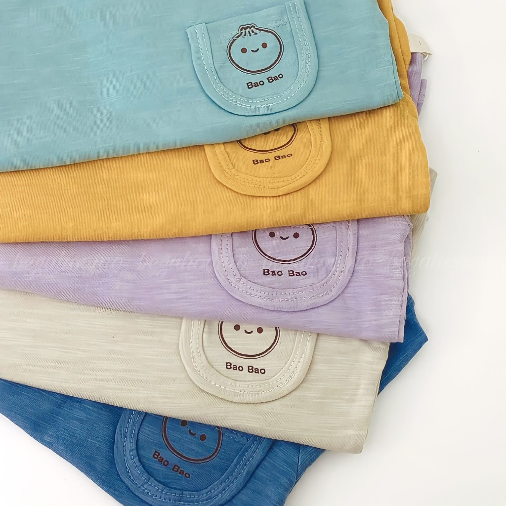 Bộ cotton xước Hàn túi ngực BaoBao
