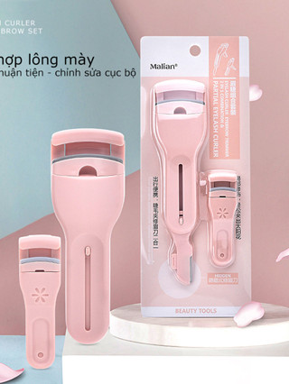 Combo 2 dụng cụ uốn lông mi, kẹp bấm mi siêu cong Cao cấp 3 trong 2(với tông đơ lông mày)-MCKES