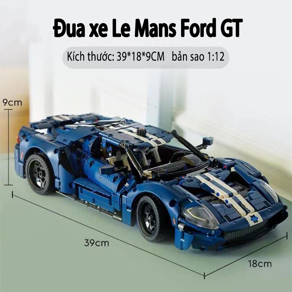 Mô hình lắp ghép Lego siêu xe công nghệ Ford GT tỉ lệ 1:10 1466pcs Đồ chơi lắp ráp xe hơi