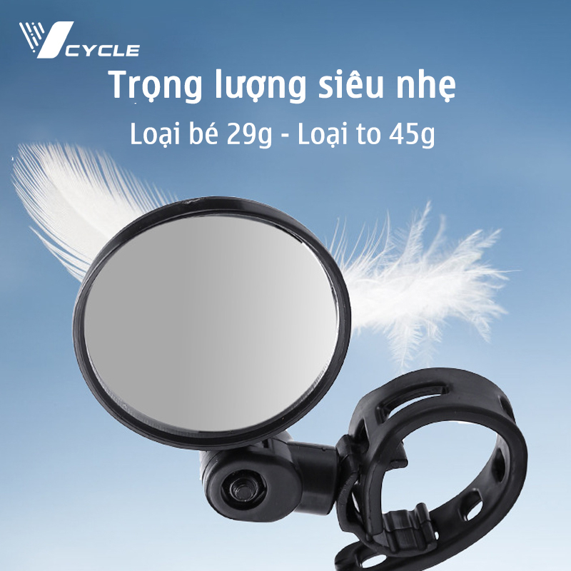 Gương cầu lồi gắn ghi đông xe đạp, xe đạp điện, xe máy