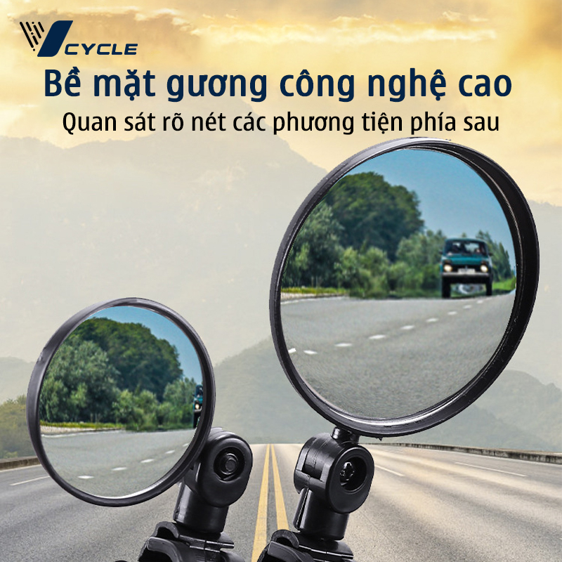 Gương cầu lồi gắn ghi đông xe đạp, xe đạp điện, xe máy