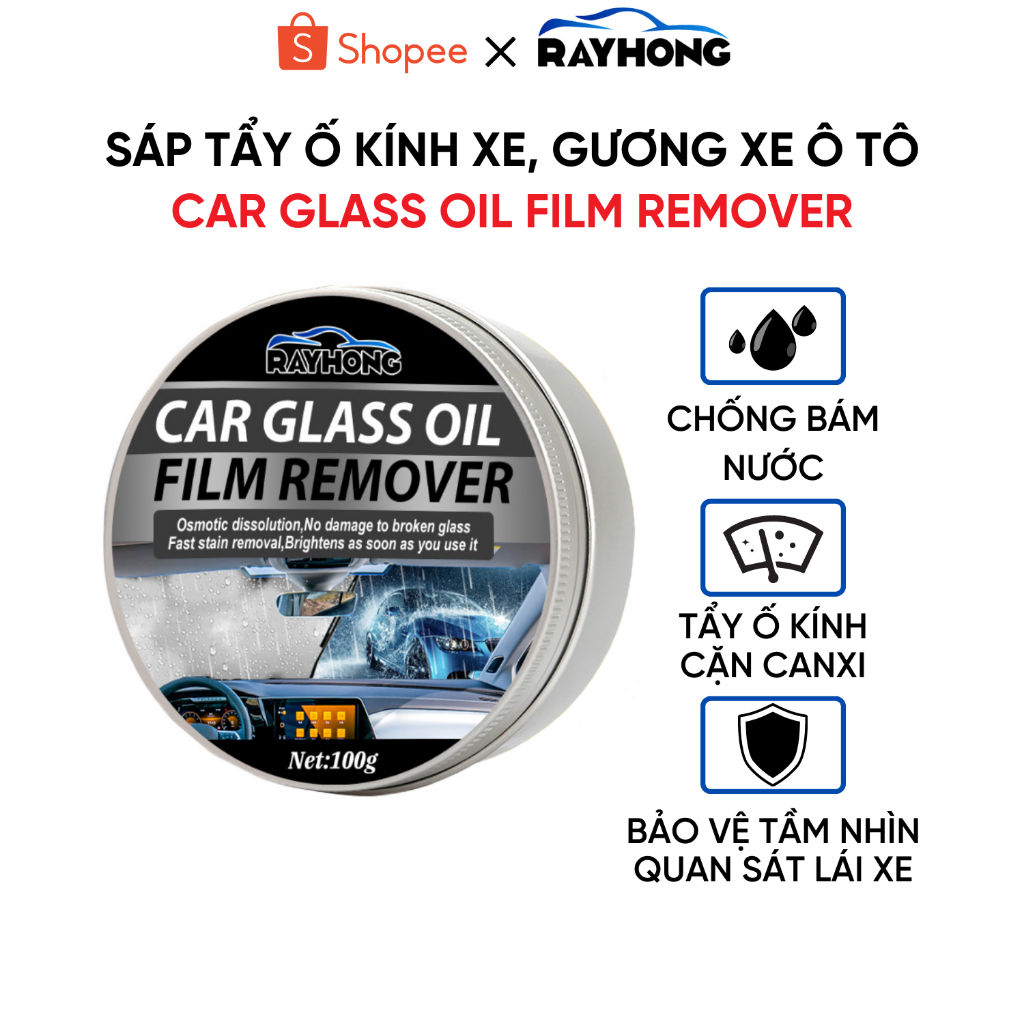 Tẩy Cặn Canxi, Tẩy Ố Kính Ô Tô - Làm Sạch Kính Xe Bị Ố Mốc, Mờ Đục - Tăng Tầm Nhìn, An Toàn Tài Xế