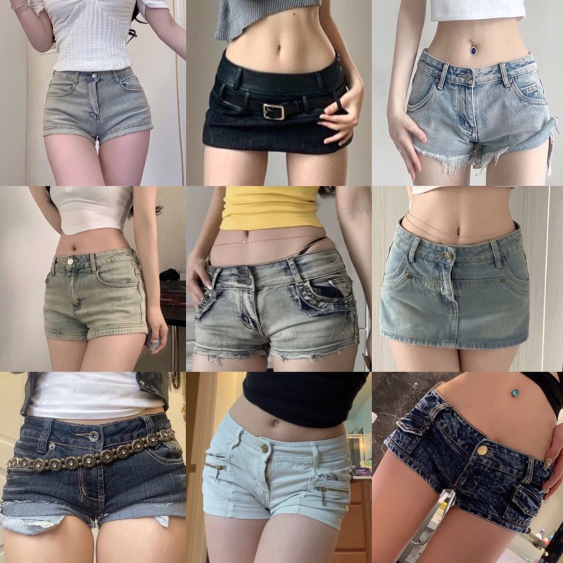 Quần short jean 2hand y2k cạp thấp cạp cao Nhật Hàn nhiều mẫu giá rẻ