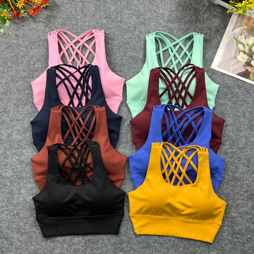{ Free ship } Aó bra dây chéo tập thể thao ,chất thun poly co giãn ôm nâng ngực ,hàng việt nam
