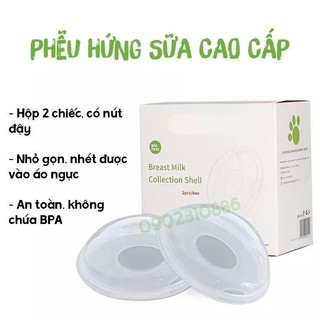 Hộp 2 Chiếc Phễu Hứng Sữa Cmbear Có Nút, Chống Tràn Cao Cấp