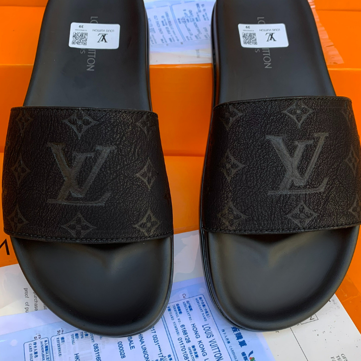 Dép nam quai ngang l.v, ,louis.vuiton, dập nổi thời trang đủ size 38-43