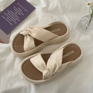 Dép Pongshoes quai xoắn hình nơ dễ thương- FULL BOX- Mã 1605