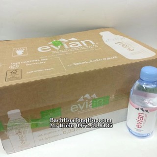 Thùng 24 chai nước khoáng thiên nhiên Evian 330ml