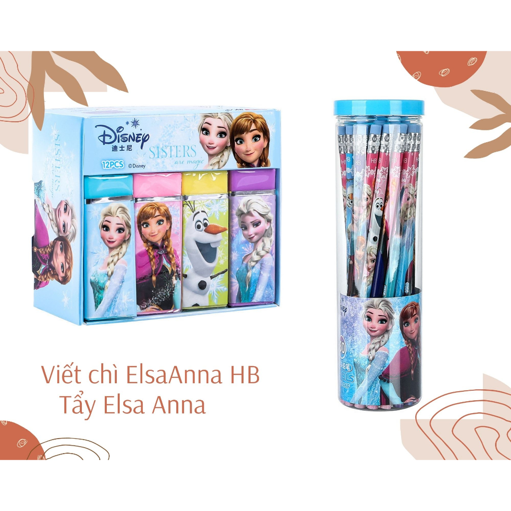 Hộp Bút Elsa Chính Hãng Disney, Chống Thấm Nước, Chống Bấm Bẩn, Ngăn Siêu To