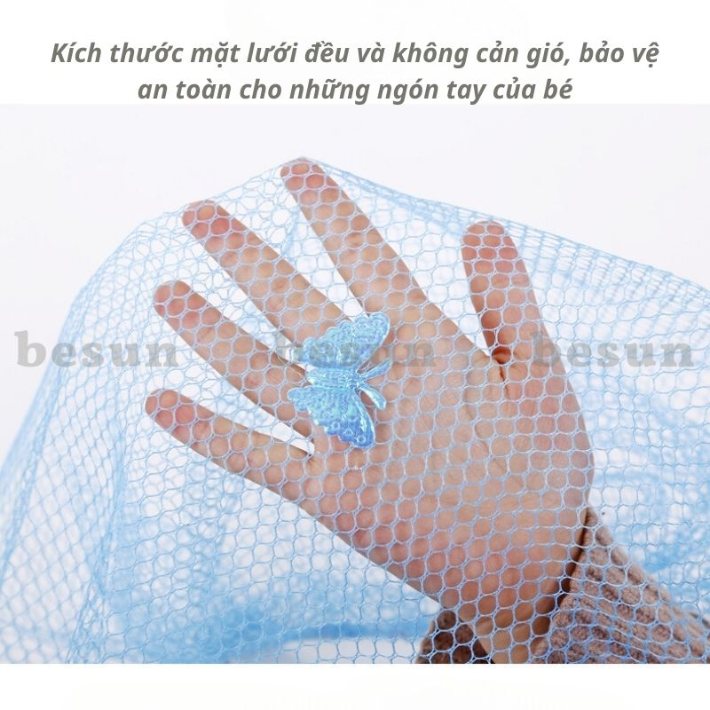 Lưới bọc quạt an toàn cho bé trùm lồng quạt chống bụi dạng túi che size to