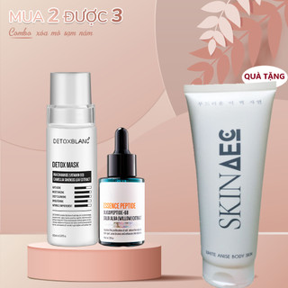 COMBO NÁM DƯỠNG TRẮNG DA DETOX BLANC GỒM DETOX MASK+ESSENCE PEPTIDE DETOX BLANC+TẶNG Ủ KÍCH TRẮNG SKIN AEC 150ML🔥🔥🔥