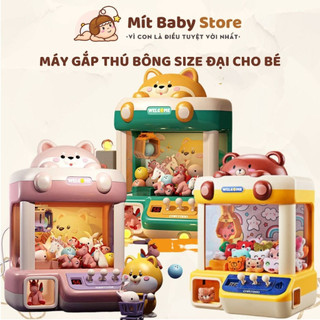 Máy gắp thú bông mini size lớn cho bé có nhạc có đèn, sẵn nhiều gấu bông và bóng cho bé