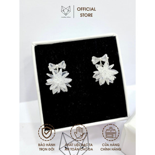 Khuyên Tai Bạc Ta CaoBac Silver Nơ Đuôi Bông Tuyết Xinh Xắn Dành Cho Nữ