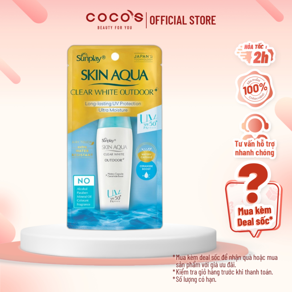 Gel Chống Nắng Dưỡng Da Sunplay Skin Aqua Clear White Outdoor+ Vận Động Mạnh SPF50+ PA++++ 30g