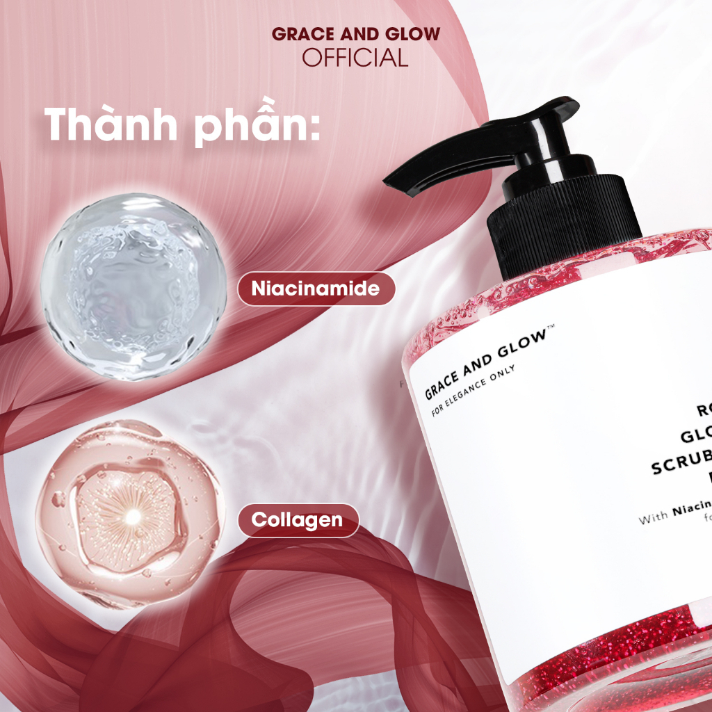 Sữa tắm tẩy da chết Grace and Glow Rouge 540 Scrub Solution body wash 400ml 5921-03
